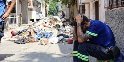 Çöp evi temizleyen işçi fenalaşarak hastanelik oldu