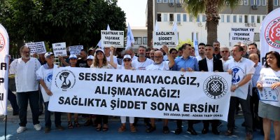 Adana'da doktora şiddet protesto edildi