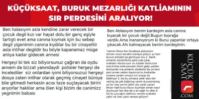 Küçüksaat, Buruk Mezarlığı Katliamının Sır Perdesini Aralıyor