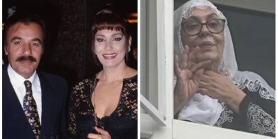 Necla Nazır, Ferdi Tayfur'un vefatı sonrası balkonda taziyeleri kabul etti