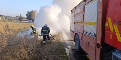 Adana'da aracın yanması sonucu 1 kişi yaralındı