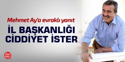 Soner Çetin: İl Başkanlığı ciddiyet ister