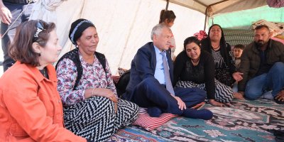 7 yaşındaki Cumali kayıp, Başkan Zeydan Karalar aileyi ziyaret etti, arama ekipleriyle bir araya geldi.