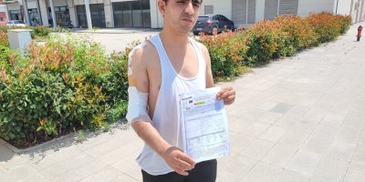 Hastaneye giderken kurt köpeğinin saldırısıyla yaralandı