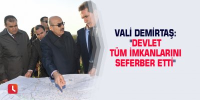 Vali Demirtaş: "Devlet tüm imkanlarını seferber etti"