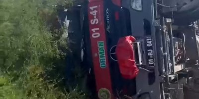 Yangına müdahaleye giden arazöz devrildi: 2 yaralı var!