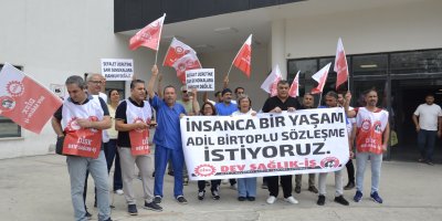 Balcalı Hastanesi’nde DİSK Dev Sağlık-İş’ten kamu i̇şçilerine çağrı 