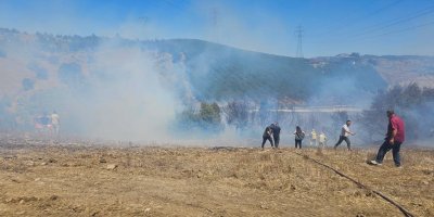 Orman yangınının büyümesini belediye işçisinin hızlı hamlesi önledi