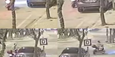 O anlar kamerada: Park halindeki araca saldırdı polisi görünce kaçtı