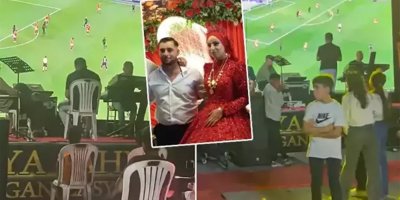 Adanalı damat, düğününde bir yandan oynadı bir yandan derbiyi izledi