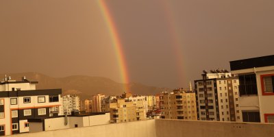 Kozan’da, çifte gökkuşağı şöleni yaşandı