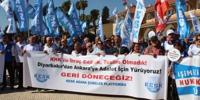 KESK, adalet yürüyüşünü Adana’da sürdürdü