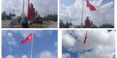 Yumurtalık Belediyesi, tüm mahallelerdeki bayrakları yeniledi