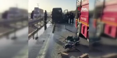 Adana'da öğrenci servisinin çarptığı motosiklet sürücüsü hayatını kaybetti