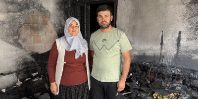 Evleri yangında küle döndü, aile canını zor kurtardı