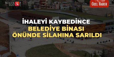 İhaleyi kaybedince belediye binası önünde silahına sarıldı