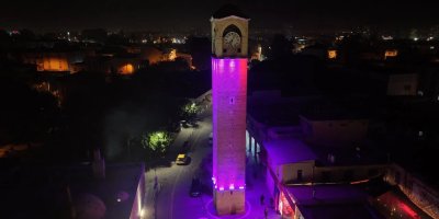 Adana’da Tarihi Yapılar Kadına Şiddete Karşı Işıklandırıldı