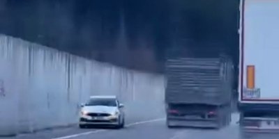 Kamyonun sollama manevrası kazaya neden oluyordu