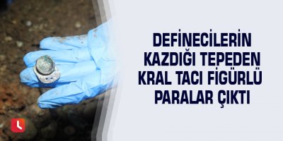 Definecilerin kazdığı tepeden kral tacı figürlü paralar çıktı