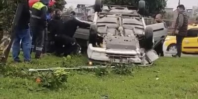 Otomobil takla attı: 1 kişi yaralandı