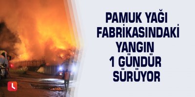Pamuk yağı fabrikasındaki yangın 1 gündür sürüyor