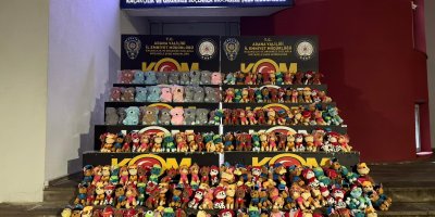 Sağlığa zararlı olabileceği değerlendirilen bin 515 kaçak pelüş oyuncak ele geçirildi