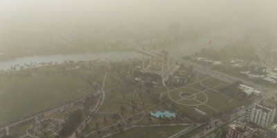 Adana'da toz taşınımı havadan görüntülendi