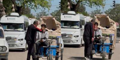 Motosikletlinin yolunu kesip tehditler savurdu