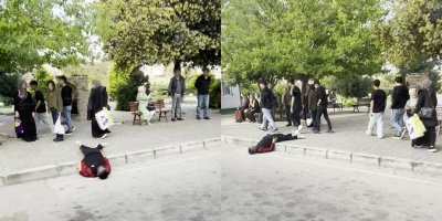 Uyuşturucu bağımlısı durak yanında uyuyakaldı