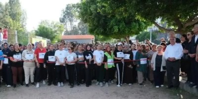 Ceyhan’da anneler ve çocuklar aynı parkurda koştu