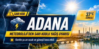 Adana için sarı kodlu uyarı: Kuvvetli yağış bekleniyor