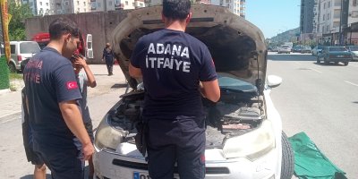 Kozan'da araçların motoruna giren kedi, itfaiyeyi seferber etti