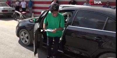 YKS’ye son anda yetişen aday, aracının el frenini çekmeyi unuttu
