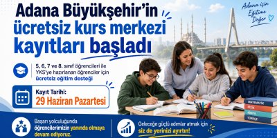 Adana Büyükşehir’in ücretsiz kurs merkezi kayıtları başladı