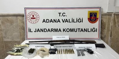 Adana’da jandarma operasyonu: 6 ruhsatsız silah ele geçirildi