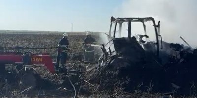 Ceyhan’da traktör alevlere teslim oldu