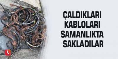 Çaldıkları kabloları samanlıkta sakladılar