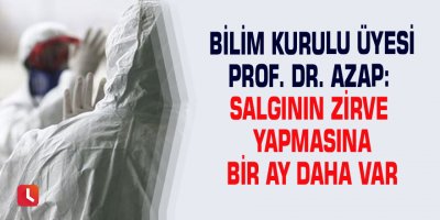 Bilim Kurulu üyesi Prof. Dr. Azap: Salgının zirve yapmasına bir ay daha var