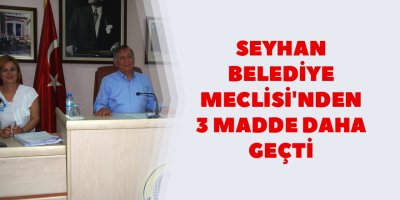 Seyhan Belediye Meclisi'nden 3 madde daha geçti