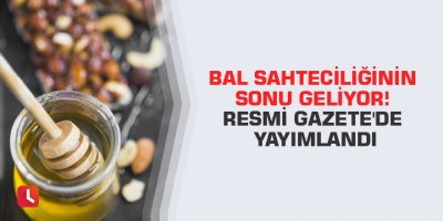 Bal sahteciliğinin sonu geliyor! Resmi Gazete'de yayımlandı