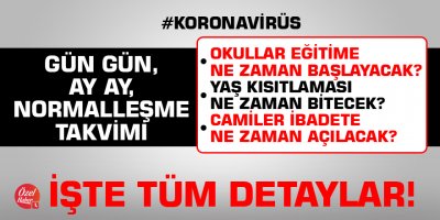 Flaş! İşte Türkiye'nin normalleşme takvimi!