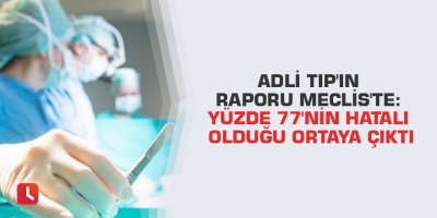 Adli Tıp'ın raporu Meclis'te: Yüzde 77'nin hatalı olduğu ortaya çıktı