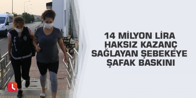 14 milyon lira haksız kazanç sağlayan şebekeye şafak baskını