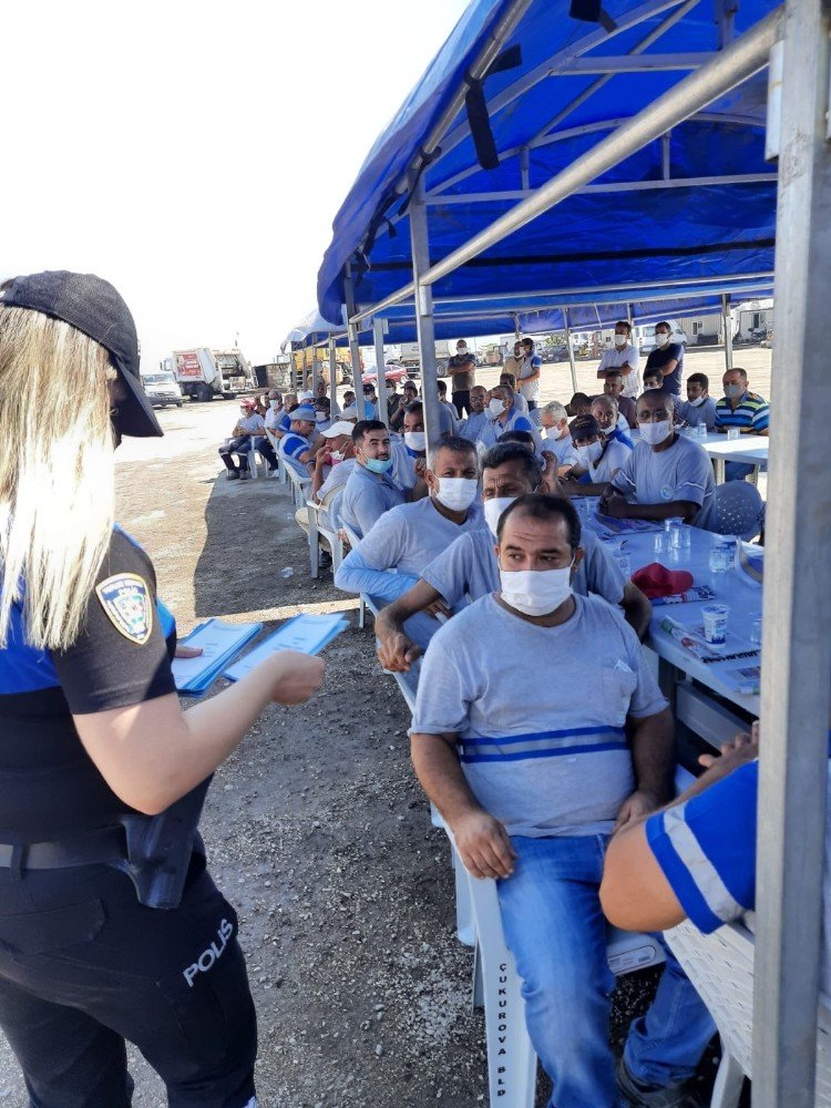 Temizlik görevlilerine kadına yönelik şiddet bilgilendirmesi