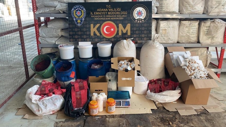 Adana’da nargile tütünü imalathanesine baskın