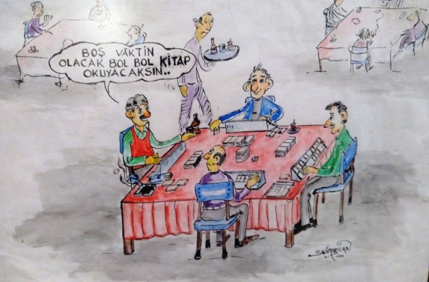 Kütüphane müdürü Arslan 26. karikatür sergisini açtı