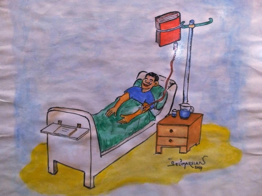 Kütüphane müdürü Arslan 26. karikatür sergisini açtı