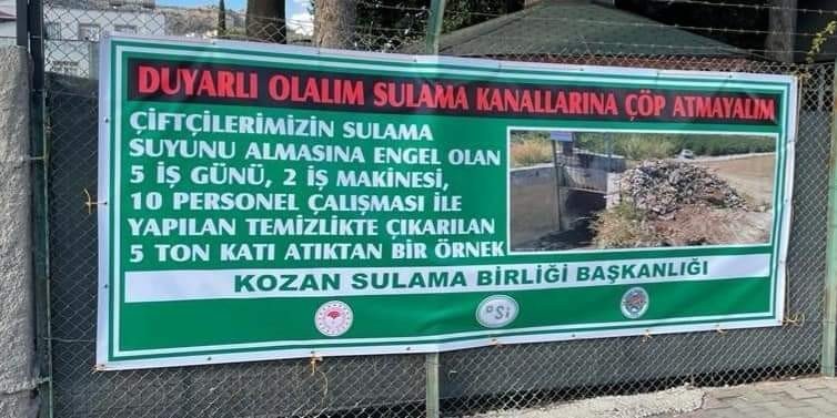 Adana’da sulama kanallarından çıkarılan çöpler sergileniyor