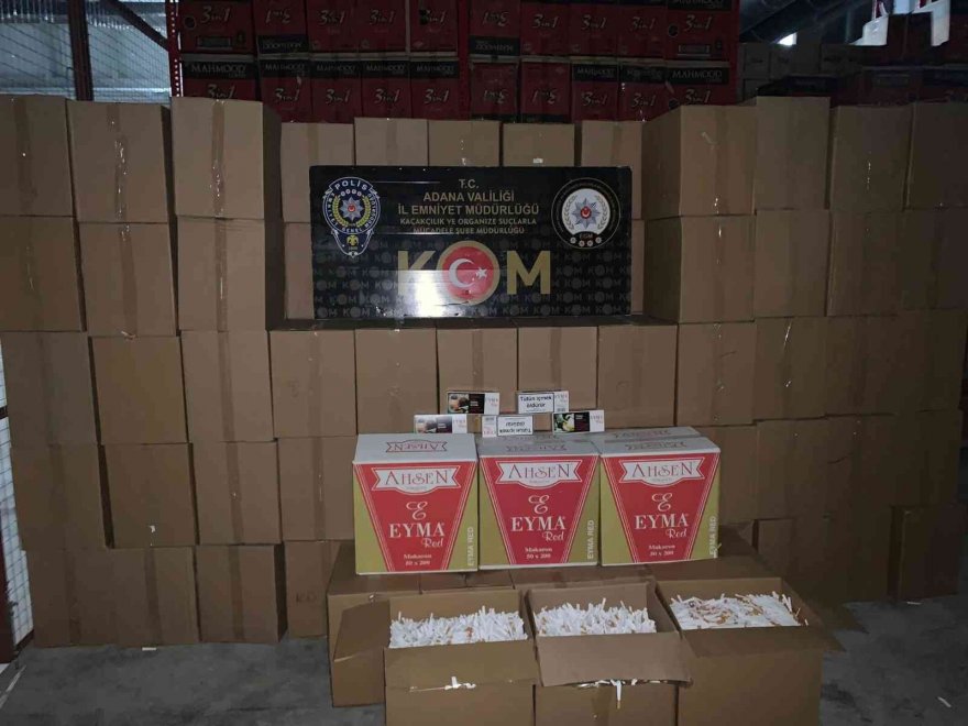 Adana’da 44 milyon 660 bin kaçak makaron ele geçirildi