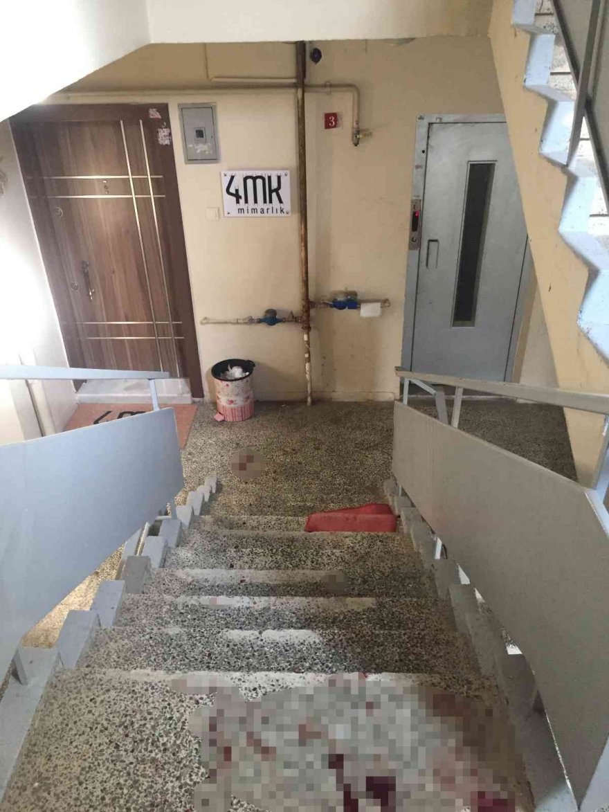 Tabancayla vuruldu 5 kat sürünerek aşağı indi